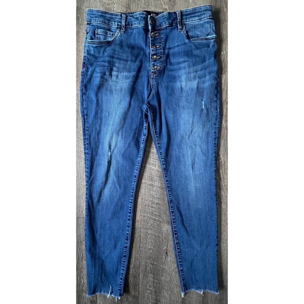 Kut From the Kloth Donna high rise ankle skinny‎ jeans size 16 button fly